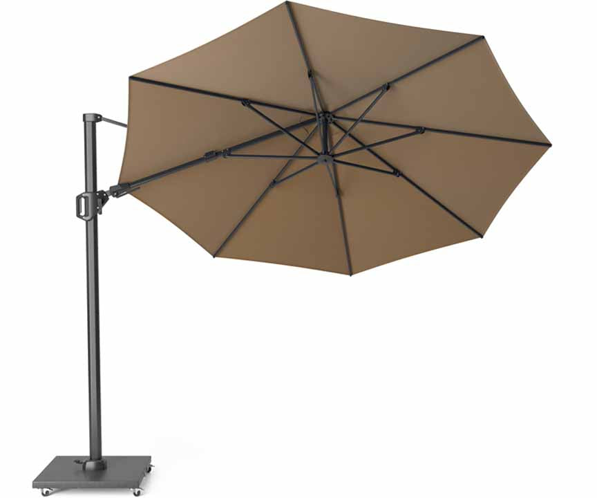 Platinum Challenger parasol T2 350 cm rond cm taupe