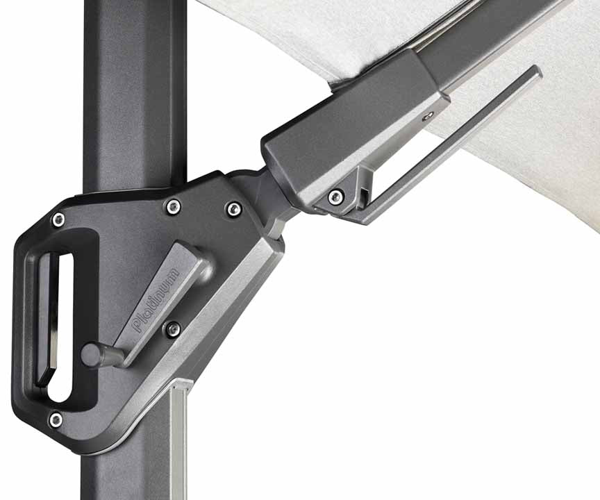 Platinum Challenger parasol T2 350 cm rond cm lichtgrijs