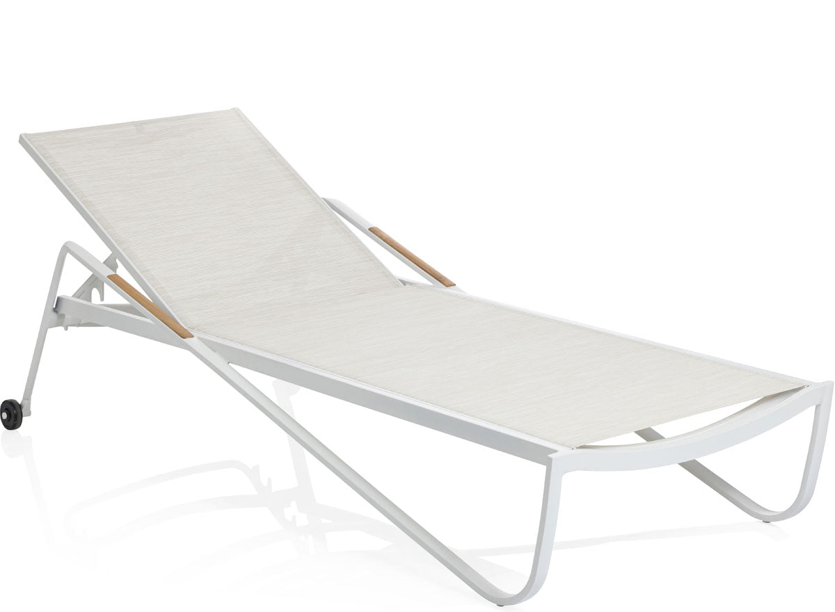 Kettler DIAMOND stapelligbed - textileen - teak armleuningen