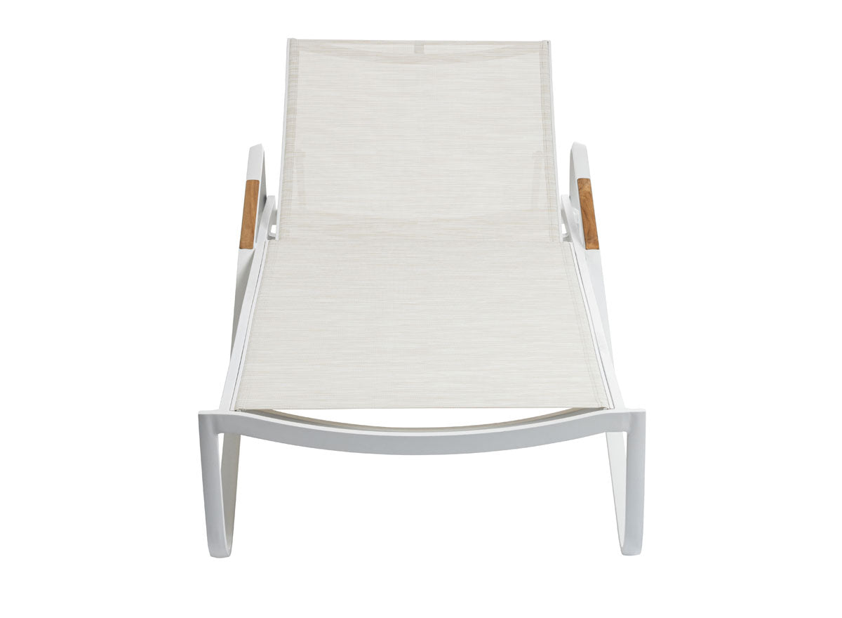 Kettler DIAMOND stapelligbed - textileen - teak armleuningen