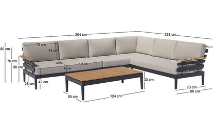Kettler Prato lounge hoekset antraciet