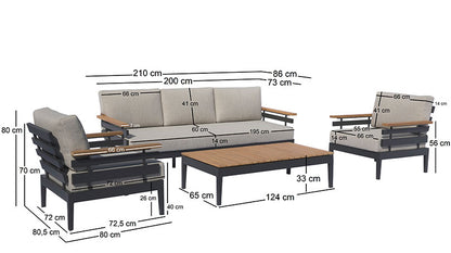 Kettler Prato loungeset antraciet